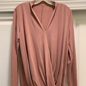 Ladies crossover long sleeve blouse